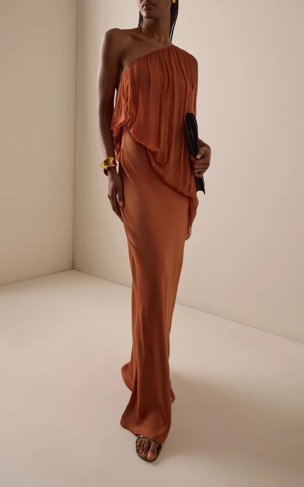 Solstice One-Shoulder Satin Maxi Dress