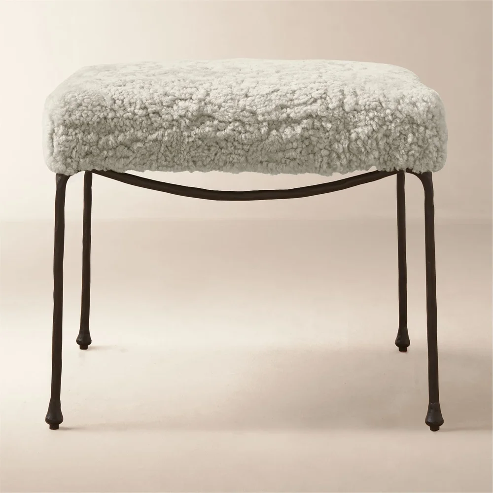 Journey Cream Shearling Stool