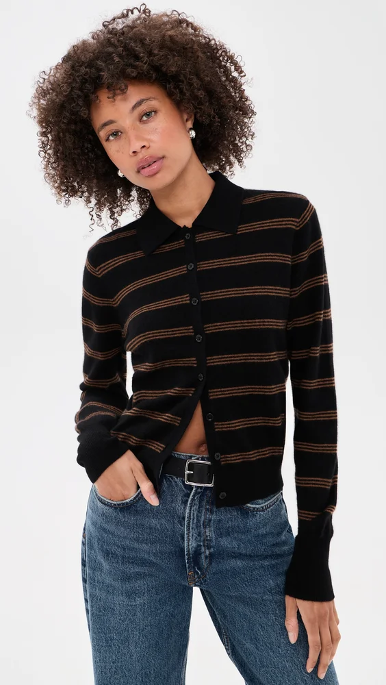 Cashmere Striped Cardigan