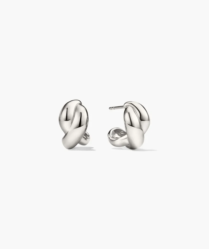 Brioche Hoop Earrings in 18k Gold Vermeil & Sterling Silver
