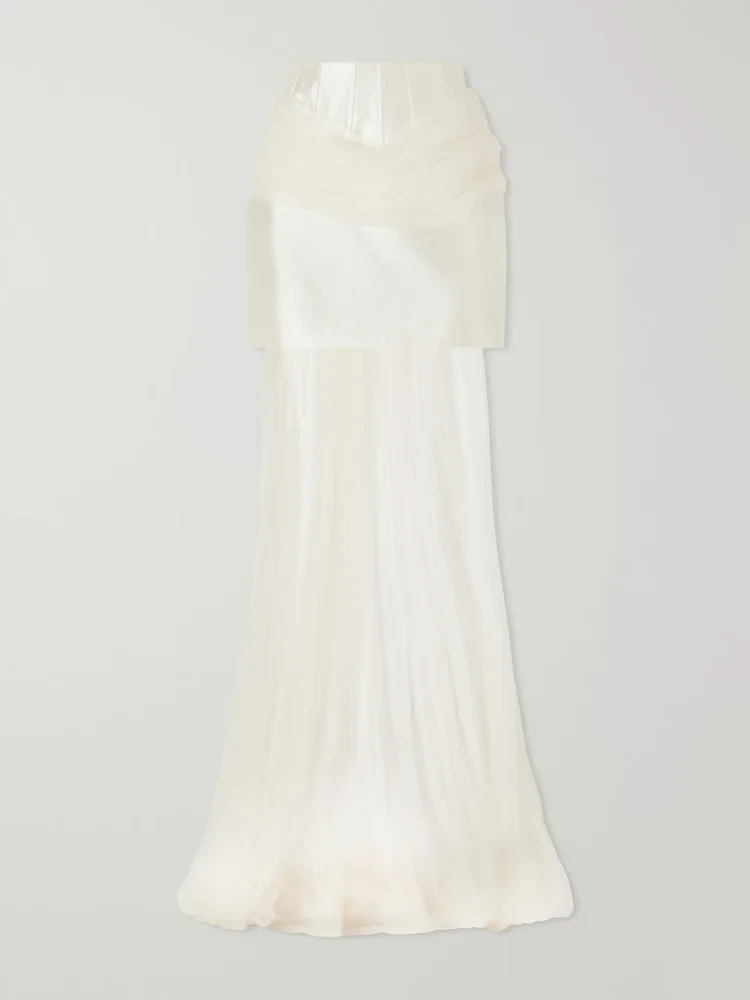 Talia silk and wool-blend twill mini skirt