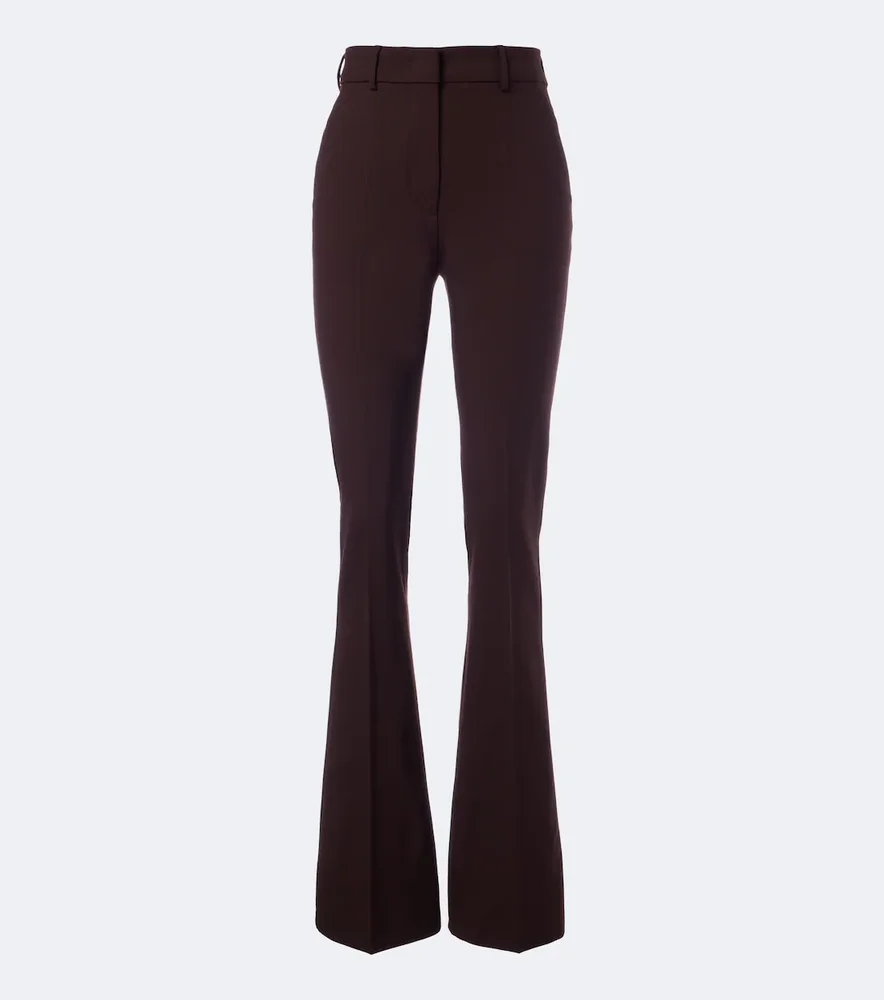 Flared wool-blend pants