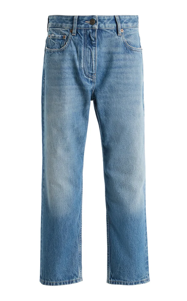 Rigid High-Rise Straight-Leg Cropped Jeans