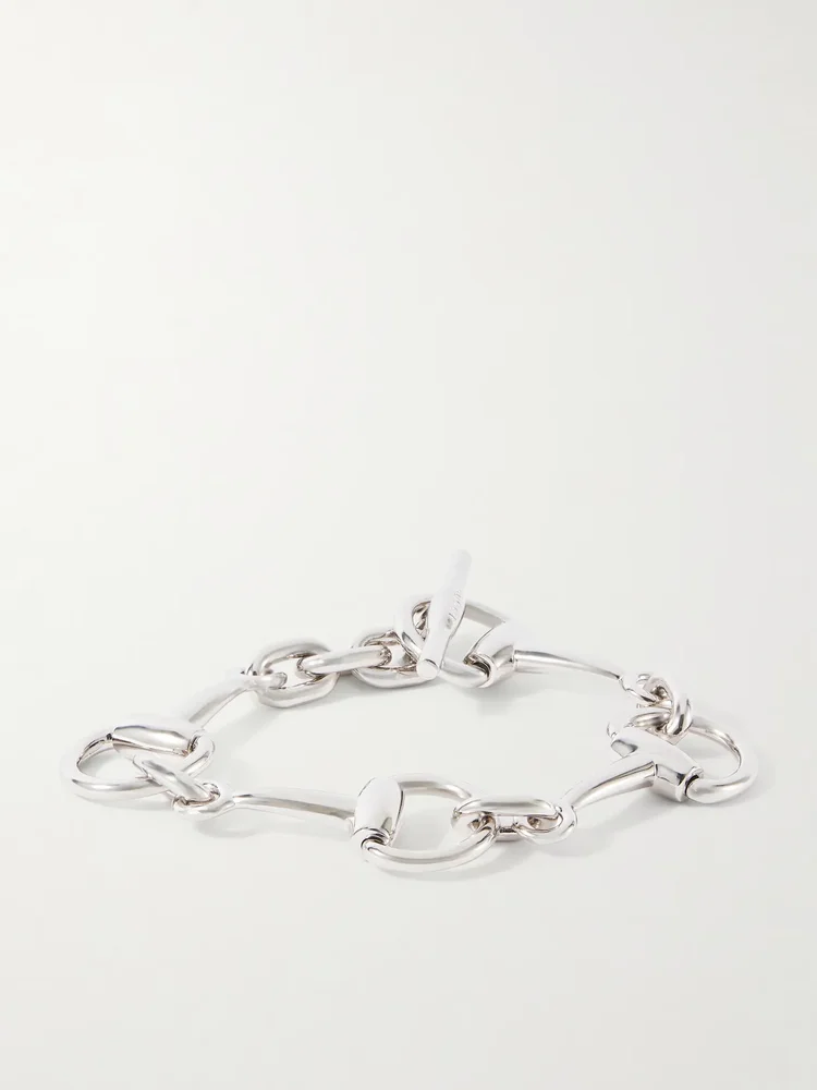 Horsebit silver-tone bracelet