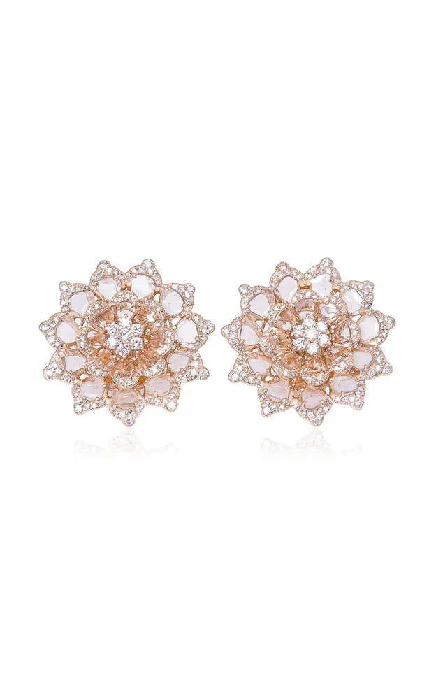 18K Yellow Gold Diamond Earrings