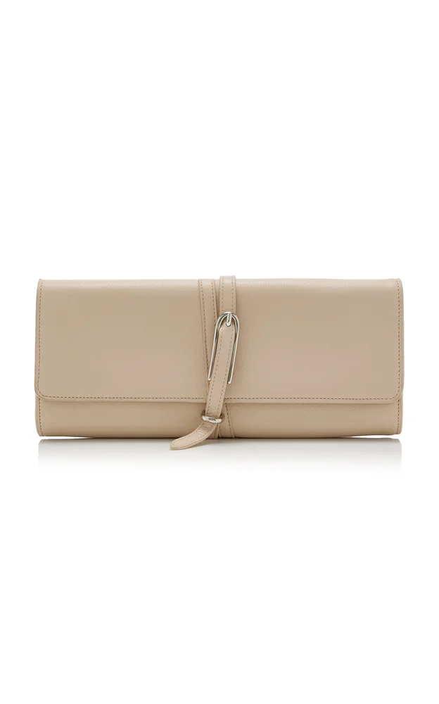 Belted Leather Clutch