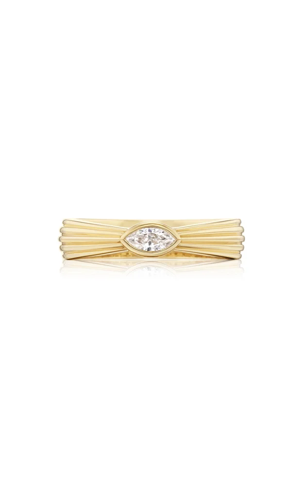 Petal 18K Yellow Gold Diamond Ring
