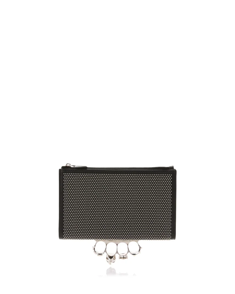 Knuckles Micro Stud Leather Clutch