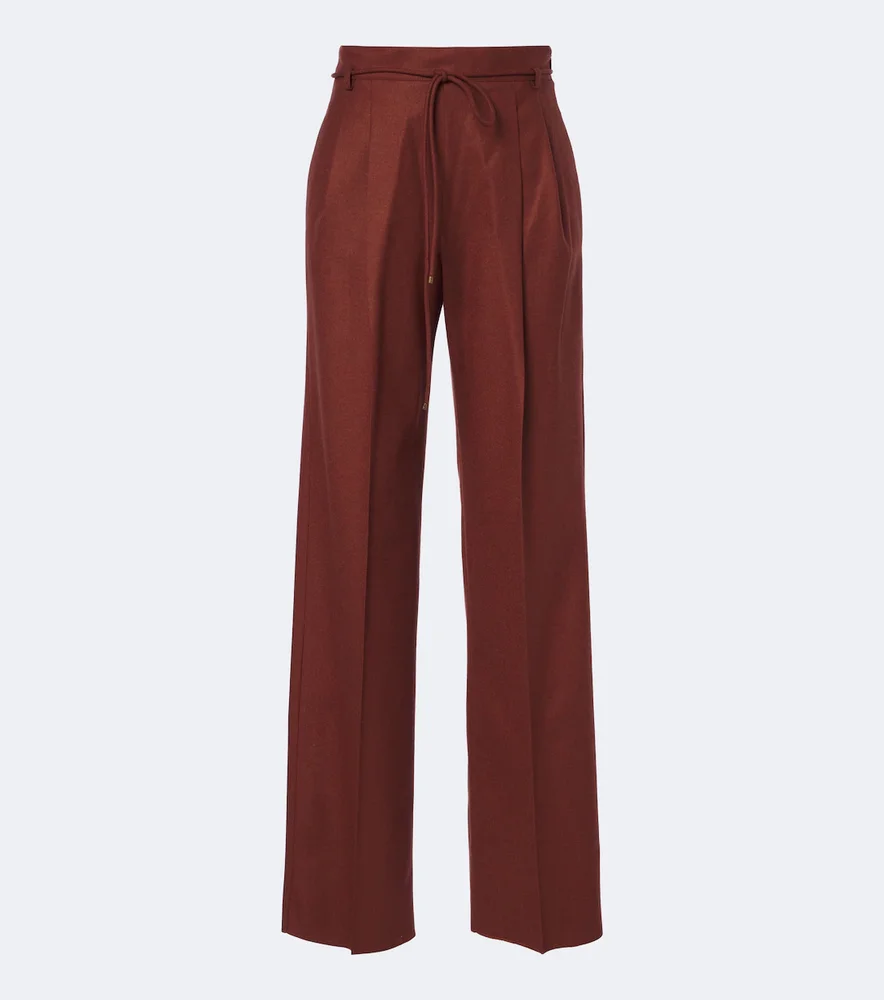 Cashmere-blend straight pants