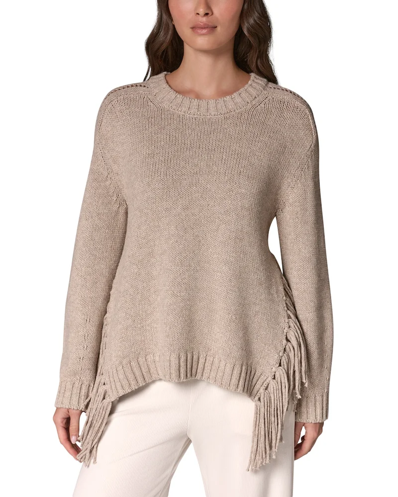 Fringe Trim Oversized Sweater