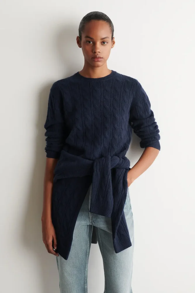 Cable-knit Pure Cashmere Sweater