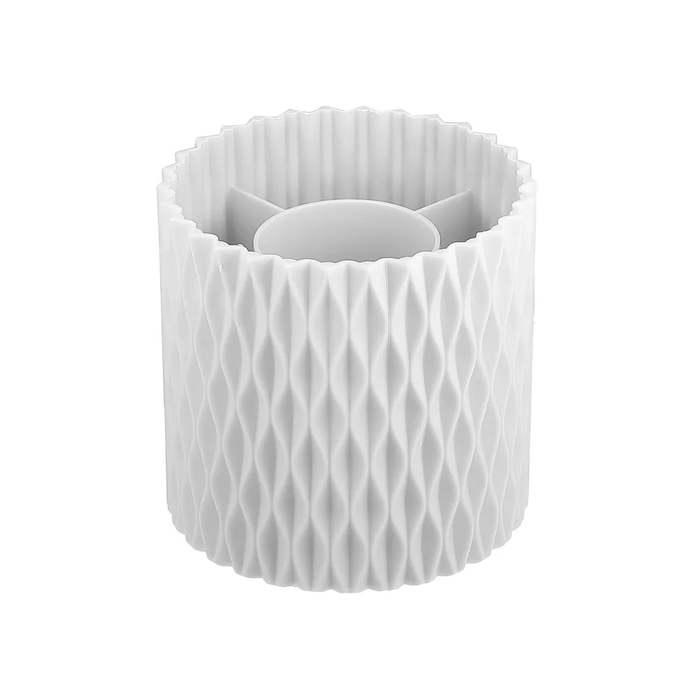 360° Rotating Multi-Functional Makeup Brush Holder 1Pc white