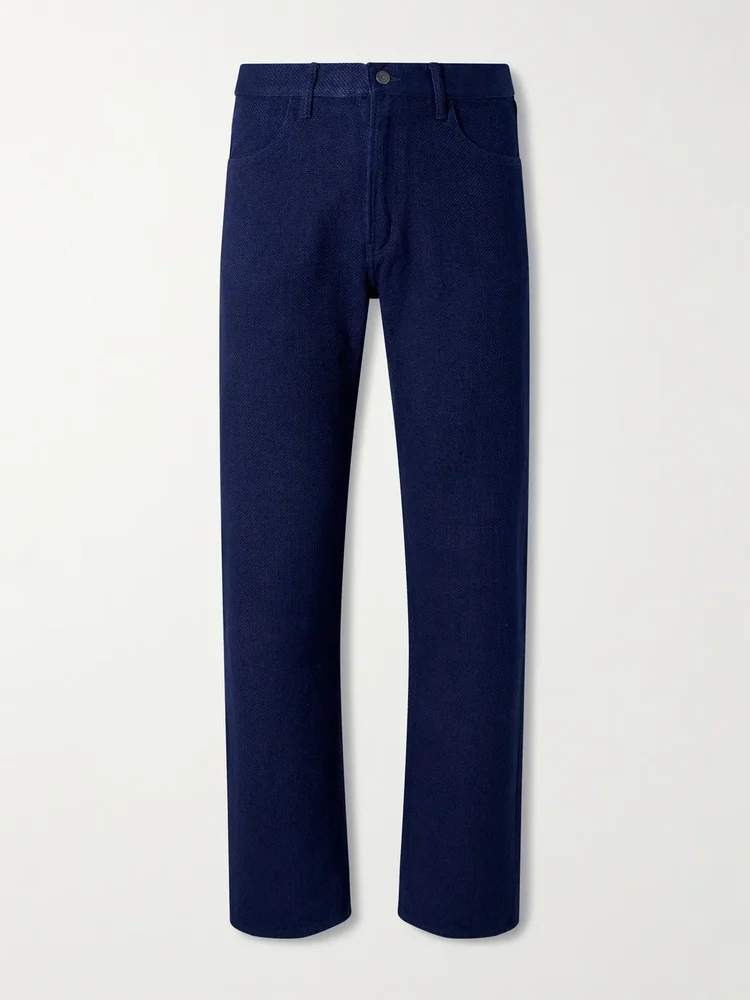 Sashiko Cotton Straight-Leg Jeans