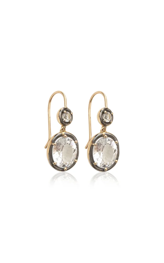 18K Yellow Gold Topaz Earrings