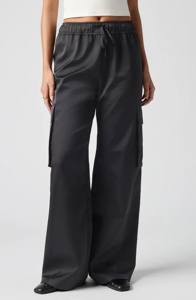 Satin Cargo Pants