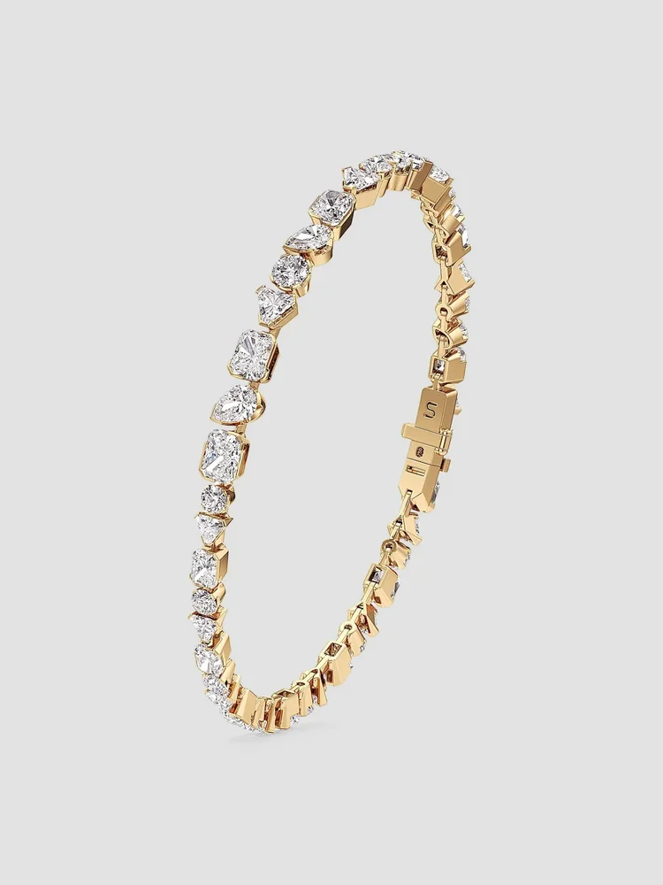 Meta 18K Yellow Gold & 7.44 TCW Lab-Grown Diamond Bracelet