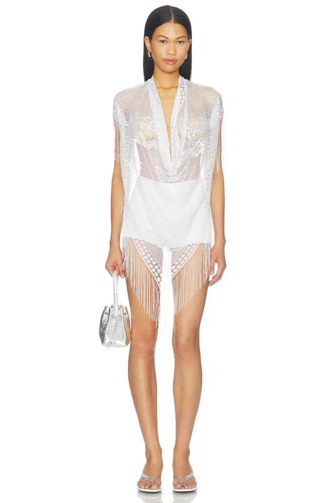 White Upcycled Lace Top