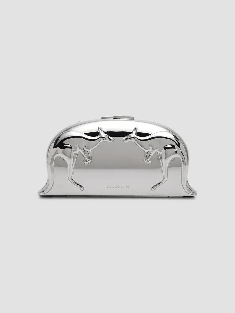 Rapture Kangaroo-Motif Metallic Clutch
