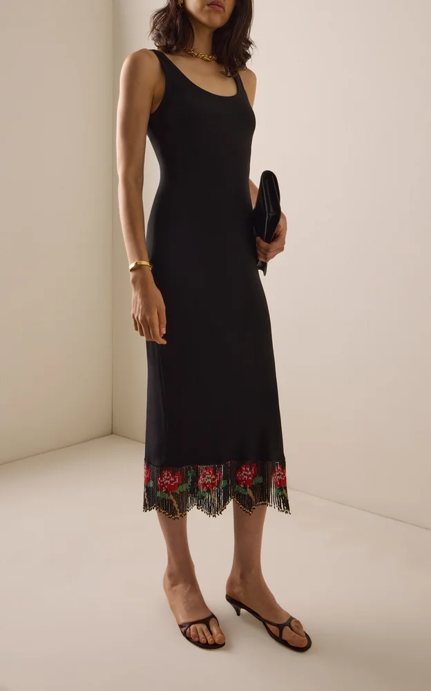 Exclusive Rosanna Embellished Crepe Maxi Dress