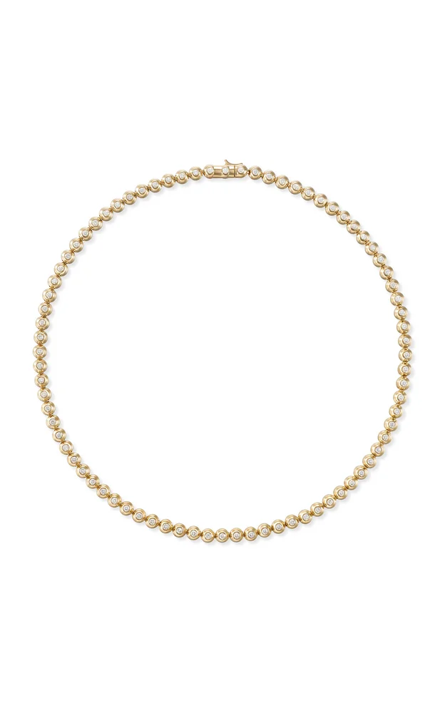 Audrey Small 18K Yellow Gold Diamond Tennis Necklace