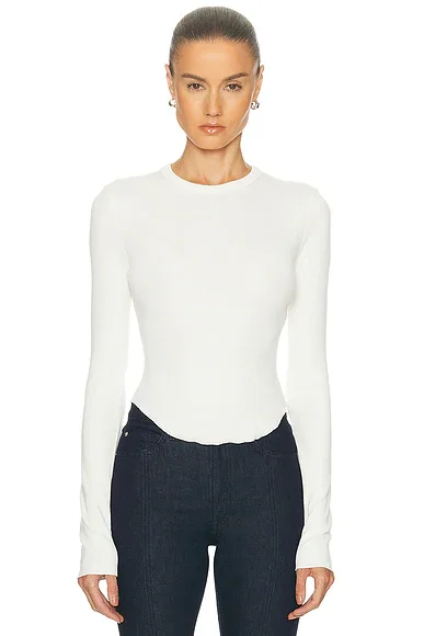 Scoop Hem Long Sleeve Tee