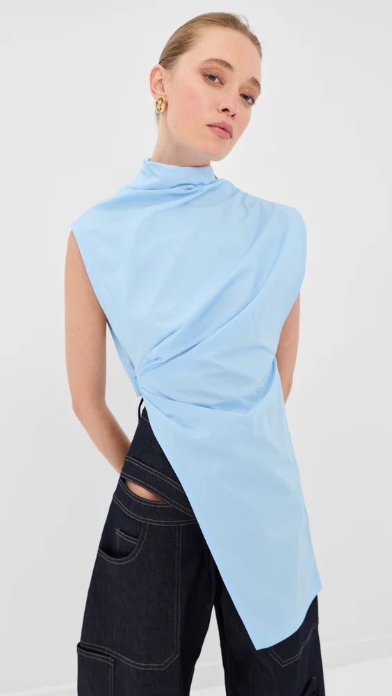 Asymmetric Drape Blouse
