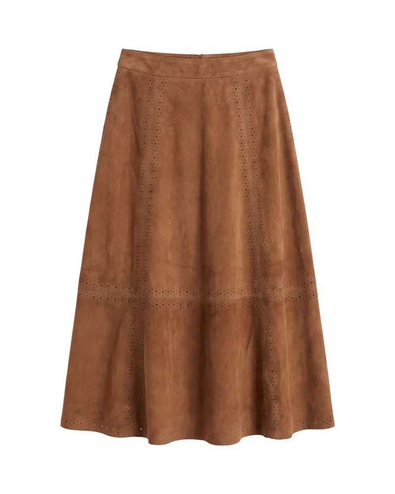 Presley Genuine Suede Midi Skirt