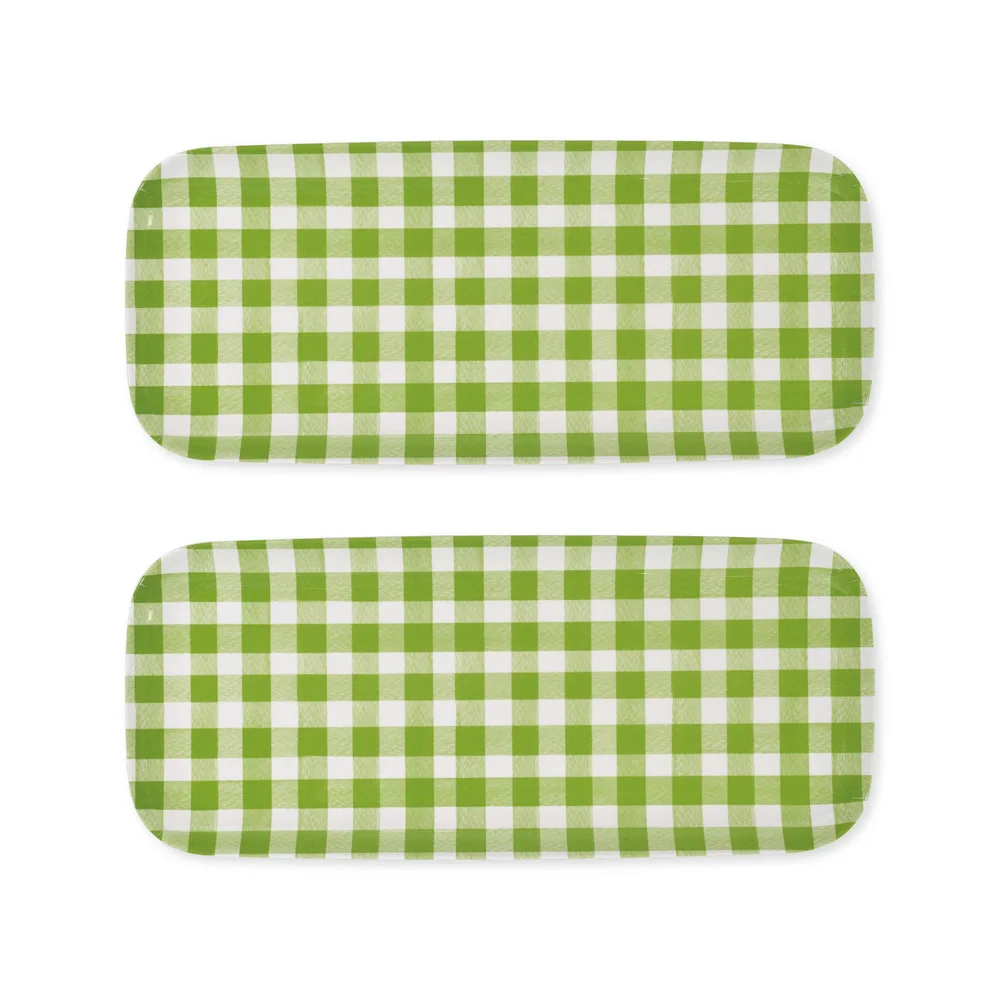 2-Piece Gingham 15 Inch Tray