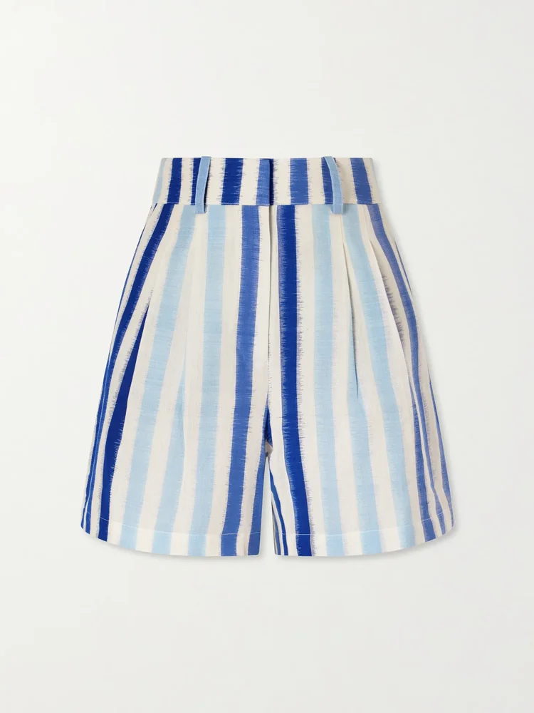 Beatrice Ikat striped cotton shorts