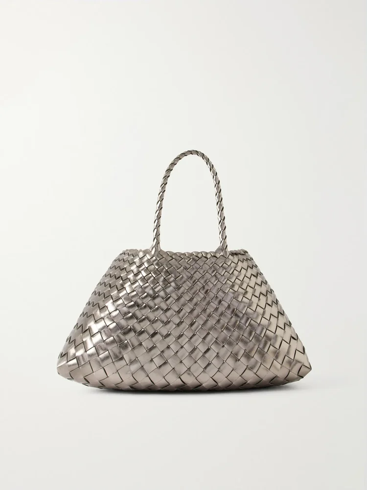 Sante Croce small woven leather tote