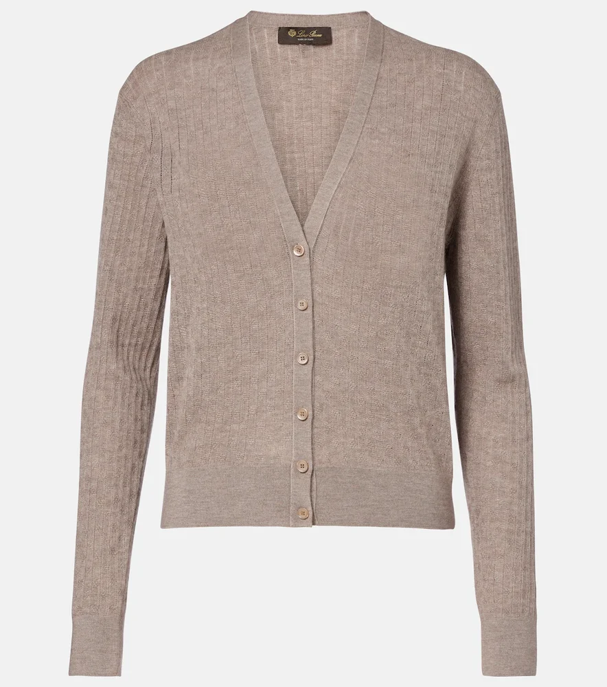 Ribbed-knit cashmere and silk cardigan