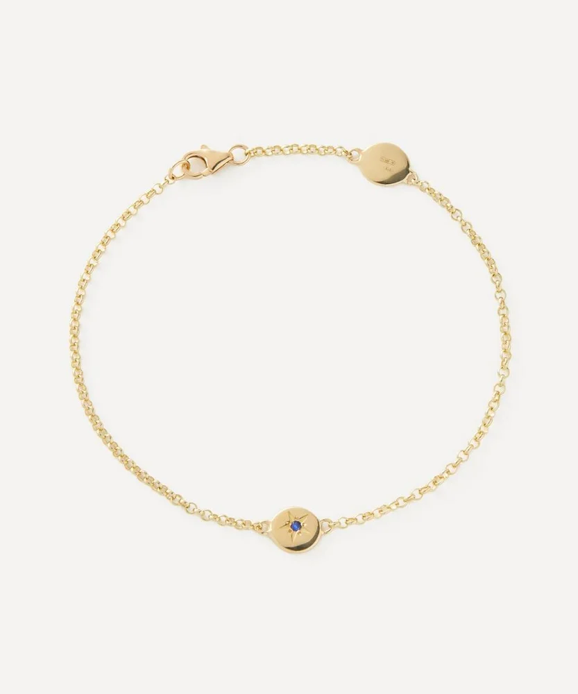 9ct Gold Ianthe Star Blue Sapphire Bracelet