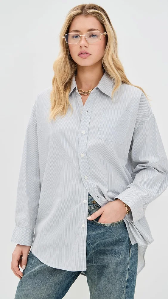 Drop Neck Oxford Shirt