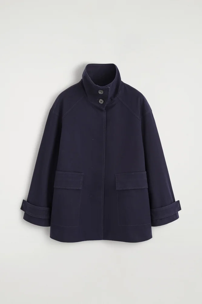 Cotton-twill Mock-neck Jacket