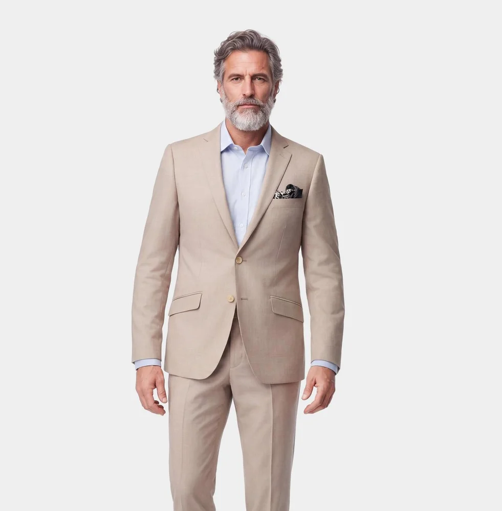 Custom Blazers Made For You - Stockport Wool Linen Sand Blazer