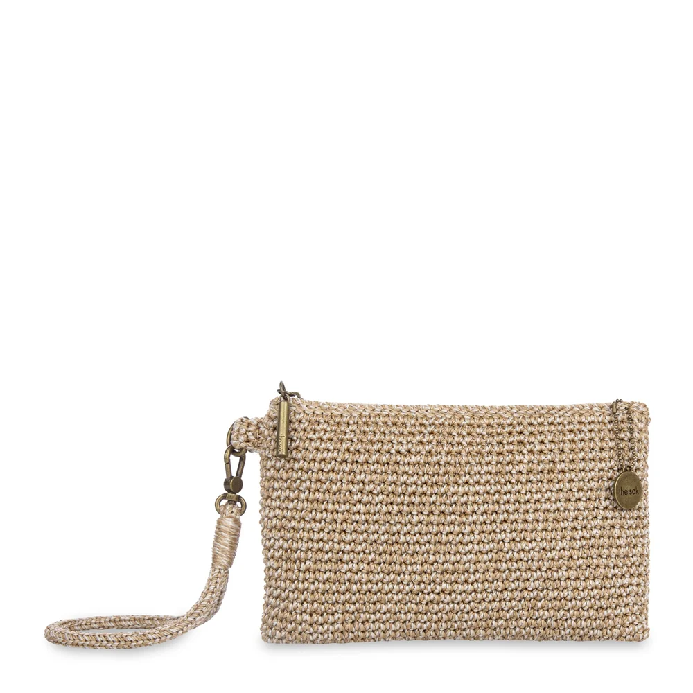 Vita Wristlet, Hand Crochet, Bamboo Static