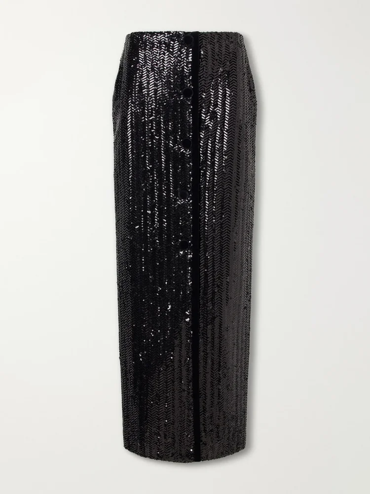 All About You Malaya sequin-embellished maxi skirt