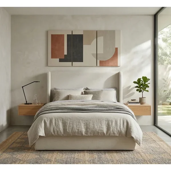 Carmen Upholstered Wingback Bed