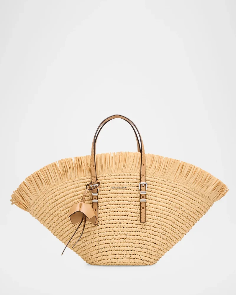 Isa Small Fringed Crochet Fan Tote Bag