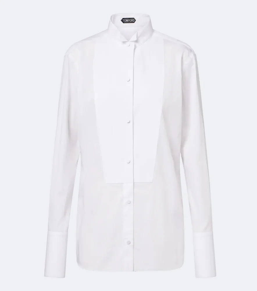 Cotton twill tuxedo shirt