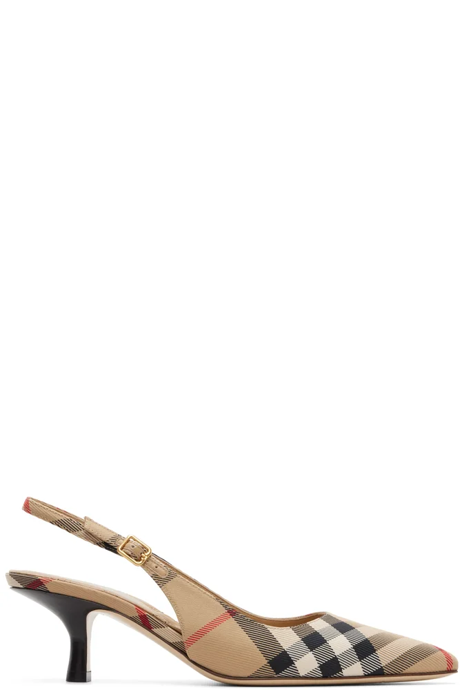 Check dame slingback 55 heels