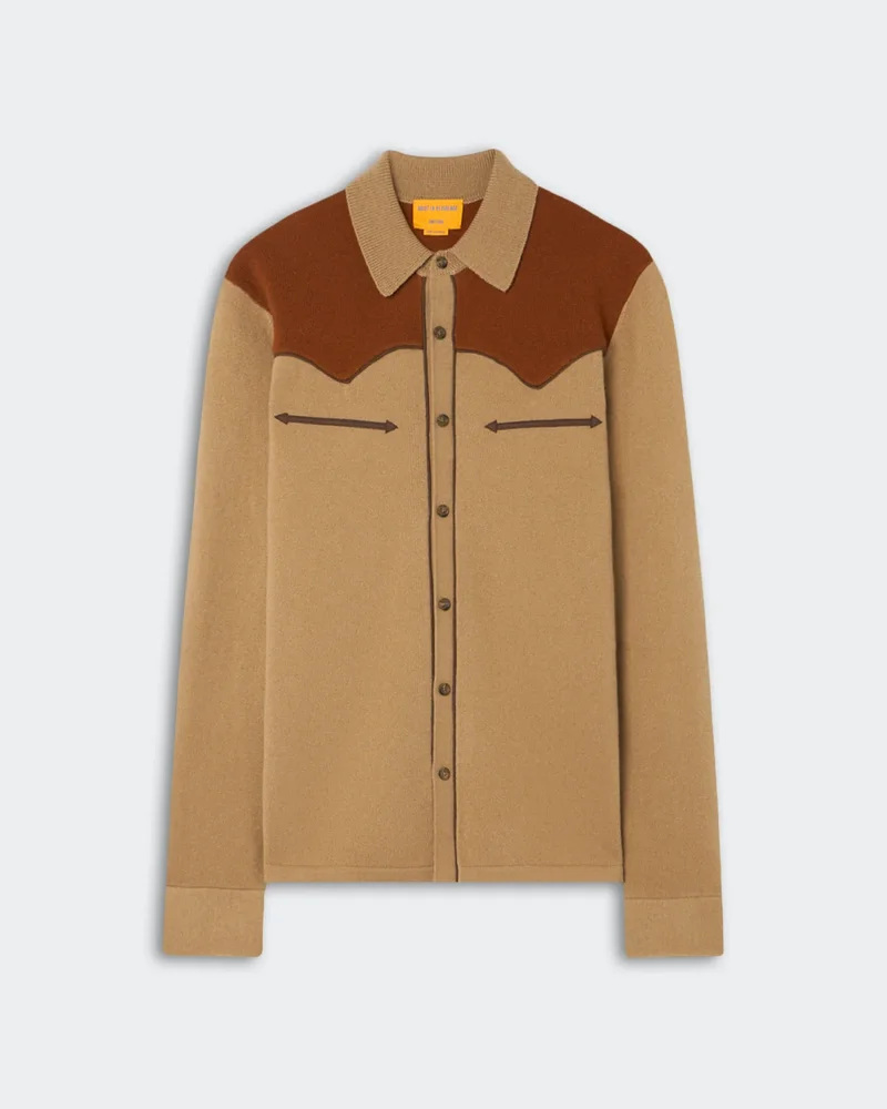 Guest in Residence Western Button Up! Shirt - Camel/Burnt Sienna
