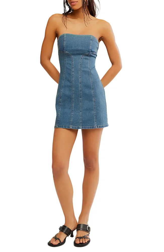 Alexa Strapless Denim Minidress