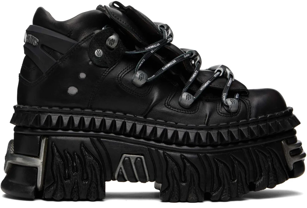 Black New Rock Edition Fire Platform Sneakers