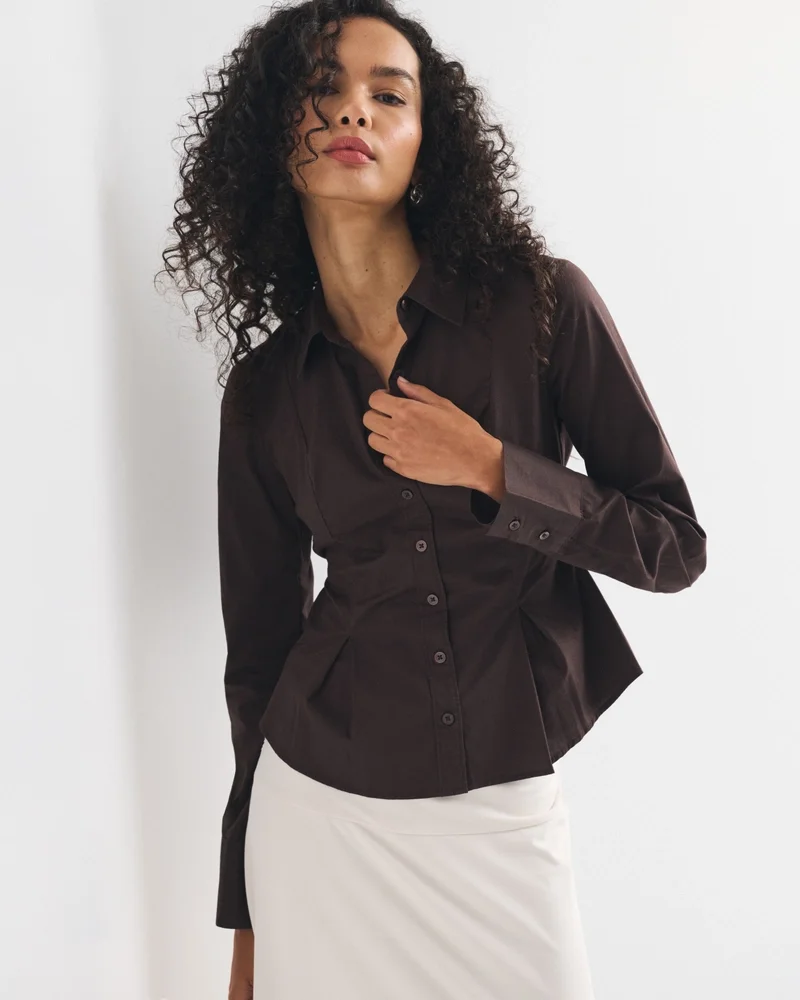 Cinched Poplin Shirt