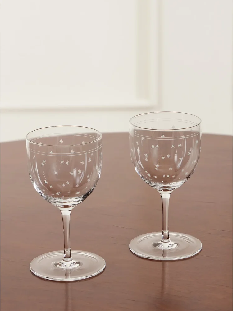 Rothschild Stars set of two crystal wine glasses