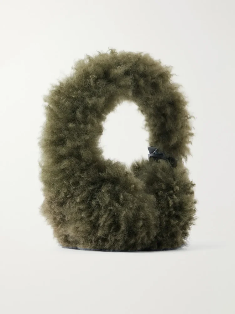Wool-trimmed shearling earmuffs