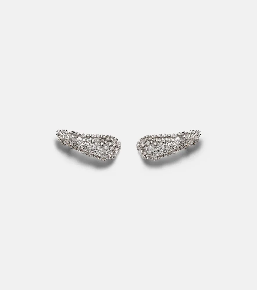 Scatter 18kt white gold earrings with diamonds