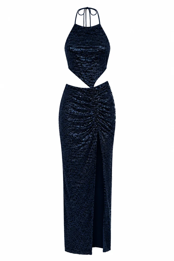 Black Cut Out Midi Dress
