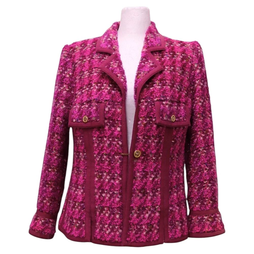 Chanel Fuchsia Tweed CC Button Jacket, Autumn/Winter 1991-1992